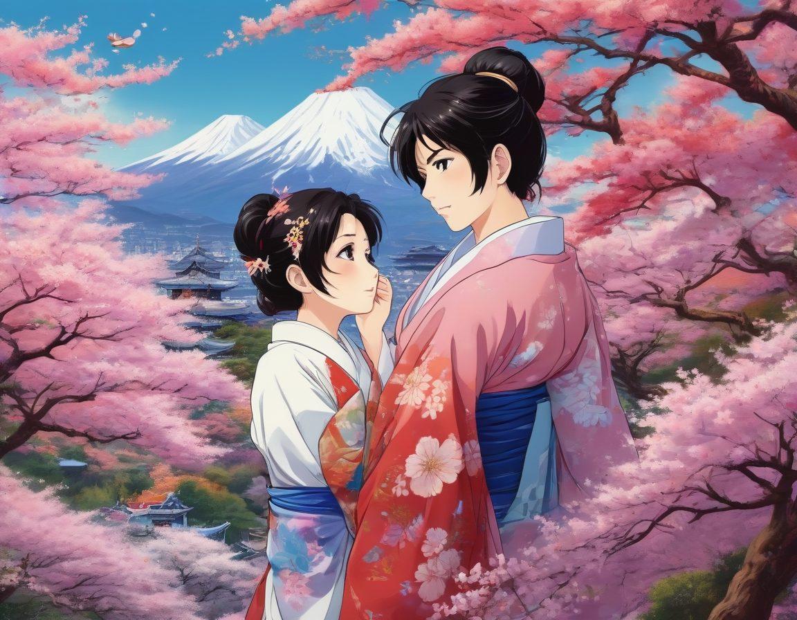 An intricate collage showcasing various hentai genres, from romantic to fantasy, with vivid character designs and emotional expressions. The background features a colorful, dreamlike landscape representing diverse stories and themes, intertwined with subtle nods to Japanese culture. Include elements like manga panels and stylized text to emphasize artistic flair. vibrant colors. anime style. intricate details.